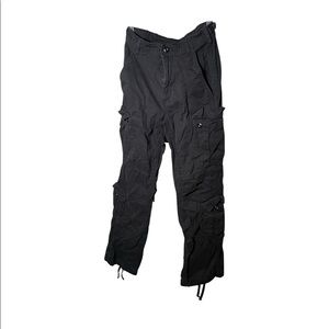 Men black cargo pants 26x30, used.  No Boundaries brand, similar to wrangler